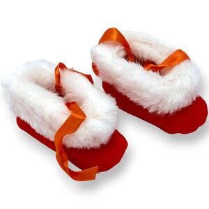 1970's Santa Baby "Boots with the Fur" Vintage Infant Shoes